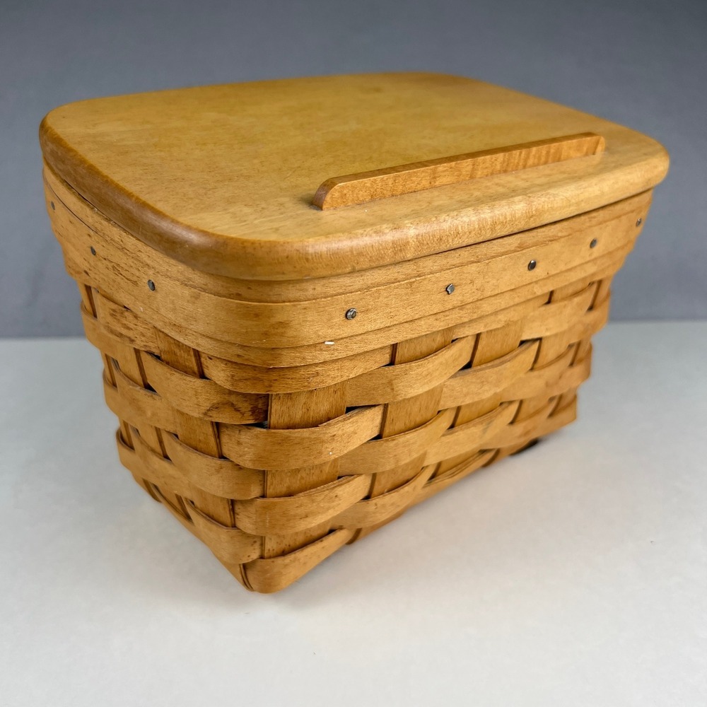 Longaberger Recipe Basket Small Brown Wood Lid Protector 17418‎ Farmhouse Decor